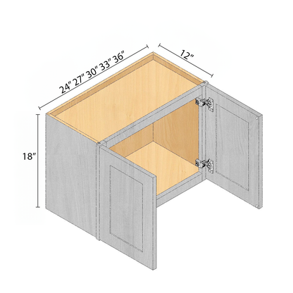 Arbris: W x 24-36 in. D x 12 in. | 18 in. Two Door Wall Bridge Cabinet | Ready-to-Assemble