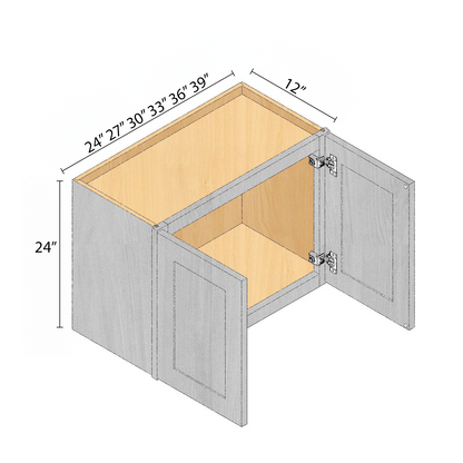 Arbris: W x 24-39 in. D x 12 in. | 24 in. Two Door Wall Bridge Cabinet | Ready-to-Assemble