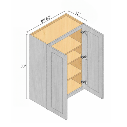 Arbris: W x 39-42 in. D x 12 in. | 30 in. Two Door Wall Cabinet | Ready-to-Assemble