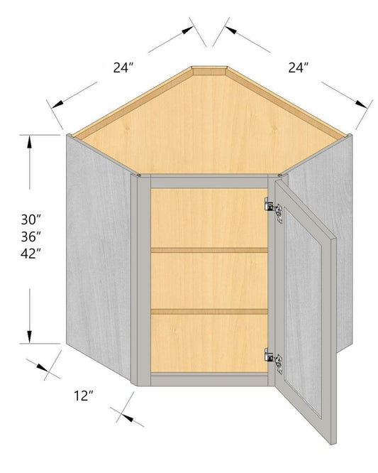 Diagonal Wall Corner Cabinet WDC2430-WDC2442
