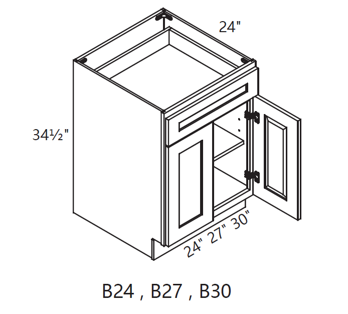 Double Door Base Cabinet B24-B42