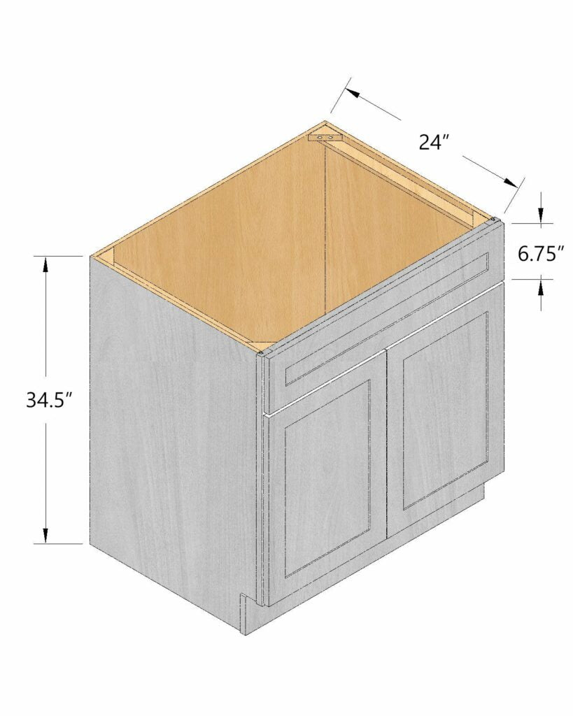 Arbris: W x 24-42 in. H x 34.5 in. D x 24 in. | Sink Base Cabinet | Ready-to-Assemble